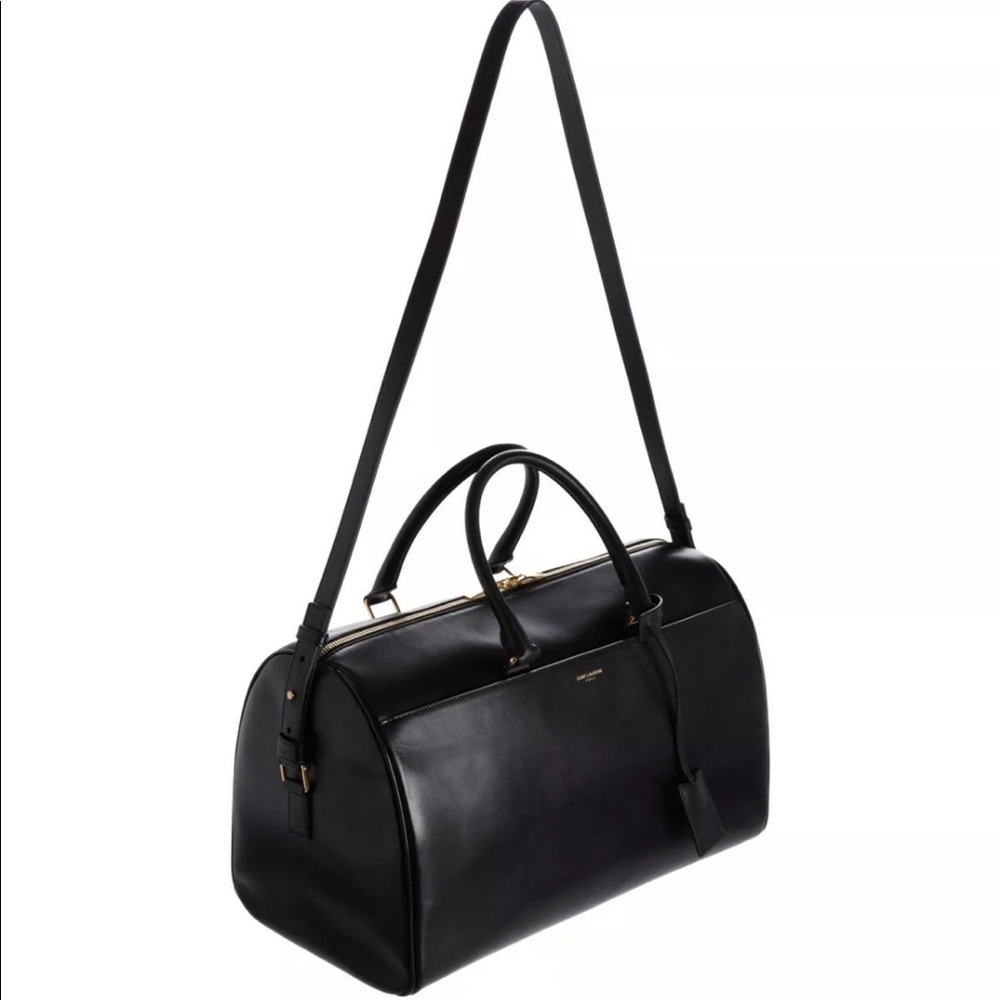SAINT LAURENT DUFFLE 12 BAG IN BLACK LEATHER